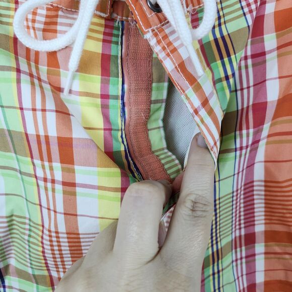 Polo Ralph Lauren Board Shorts Men’s XL Orange Pink Green Plaid Swim Trunks - Picture 4 of 14